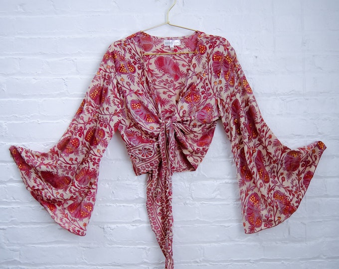 VTG 70S BLACK PINK RED BOHO HIPPY PLEATED ZIP UP ABSTRACT MIDI SHIRT DRESS 14 main image 0