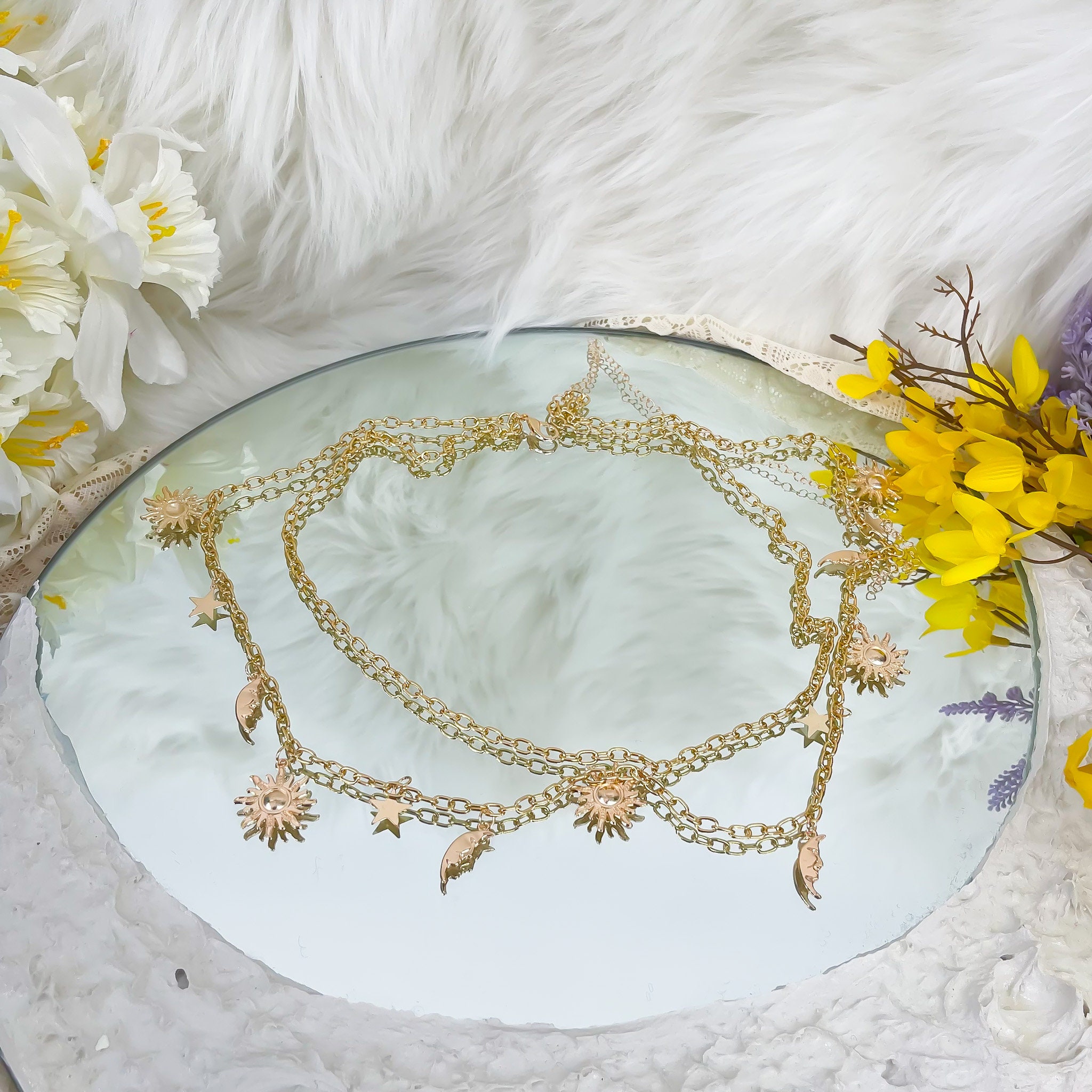 Celestial Chain Belt, Wicca Whimsical Waist, Belt, Costume Celestial Chain Belt, Wicca Whimsical Waist, Belt, Costume