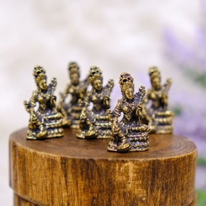 Handmade Brass Green Tara, Tiny Tara Altar Statue, Goddess of Compassion, Female Buddha Brass Statue, Tibetan Female Buddha, Gold Tara