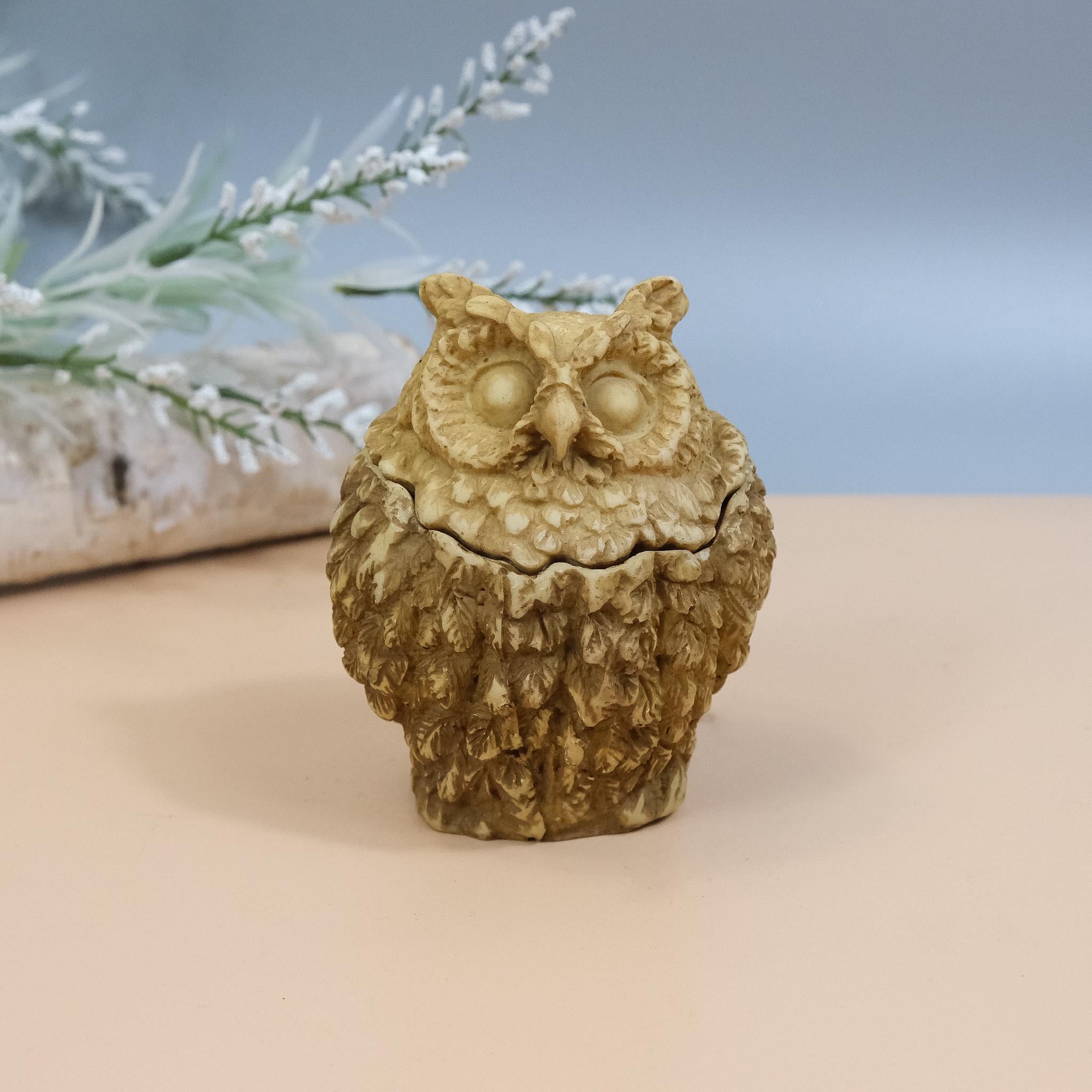 Handmade Owl Statue, Good Luck Gift, Owl Lover Gift, Jewelry Storage