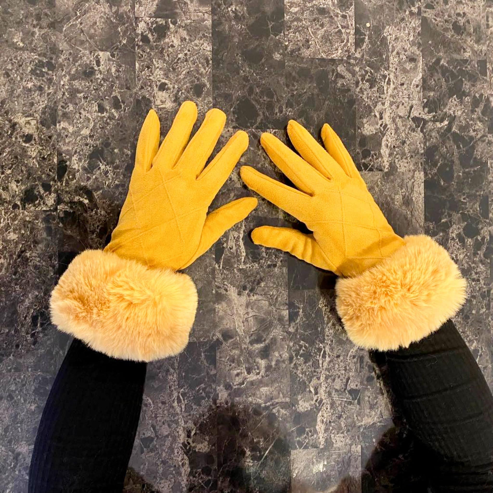Fur gloves best sale for sale