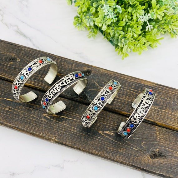 Buy Filigree Handmade Cuff Metal Bracelet With Buddhist Healing