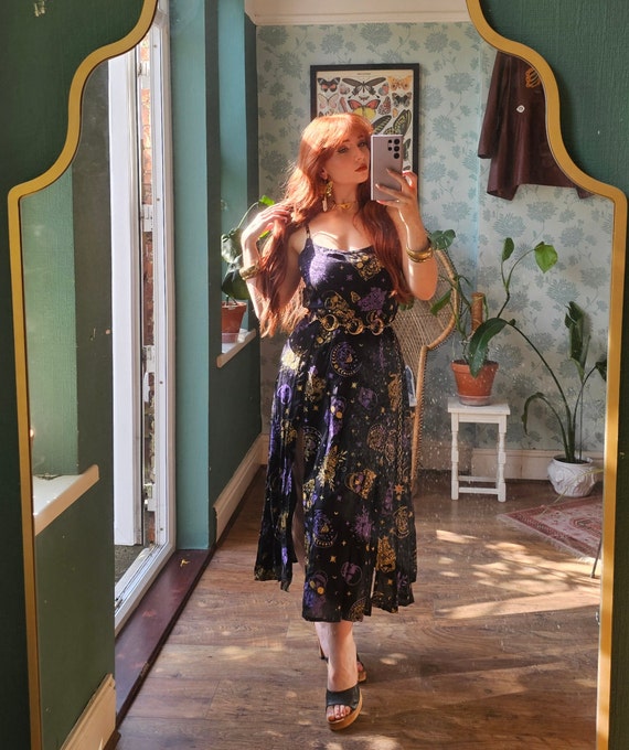 Boho Slip Dress Summer Slit Gothic Vibe Flowy Dress Sleeveless Maxi Dress Bohemian Style Goddess Dress Plus Size Inclusive Alt Fashion Etsy