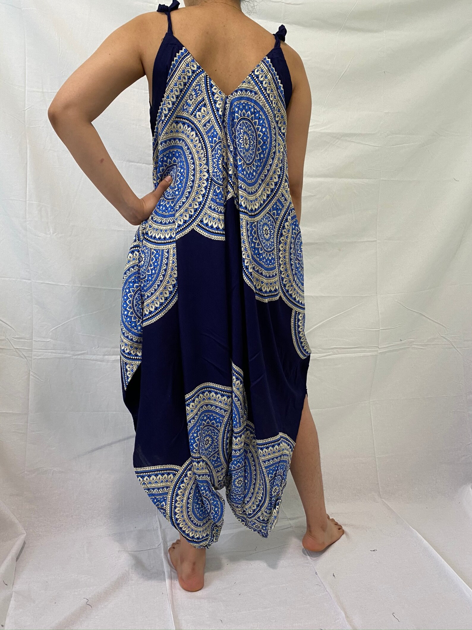 Loose Bohemian Jumpsuit Printed Hippie Jumpsuitharem Etsy