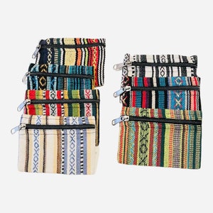 Sac à main en coton, mini-portefeuilles Ghere zippés, sac à main végétalien, sac à main écologique, sac à main népalais, cadeau pour elle, sac à main coloré
