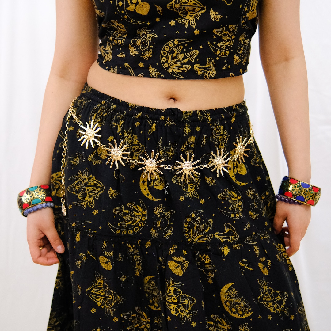Celestial Chain Belt, Wicca Whimsical Waist, Belt, Costume Jewelry, Crescent Moon Sun Belts, Hippie Boho Belts, Vintage Witch Belt - Etsy Celestial Chain Belt, Wicca Whimsical Waist, Belt, Costume Jewelry, Crescent Moon Sun Belts, Hippie Boho Belts, Vintage Witch Belt - Etsy