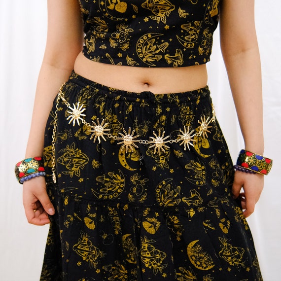 Celestial Chain Belt, Wicca Whimsical Waist, Belt, Costume Celestial Chain Belt, Wicca Whimsical Waist, Belt, Costume