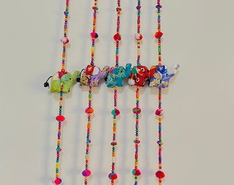 Indian Hanging Elephants, Birds, Owls,Wall Decoration, Hanging String Decorations, Hanging Animal Chimes Mobiles, Wind Chimes, Home Decor