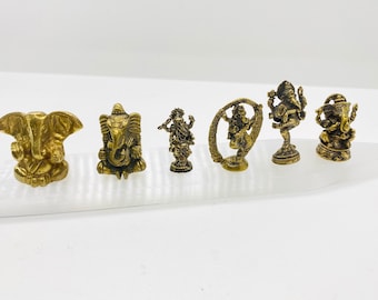 Handmade Tiny Brass Ganesh Statue, Dancing Ganesh, Sitting Ganesh, Beautiful Tiny Ganesh Staue,Brass Ganesh,Bronze Handmade Hindu God Figure