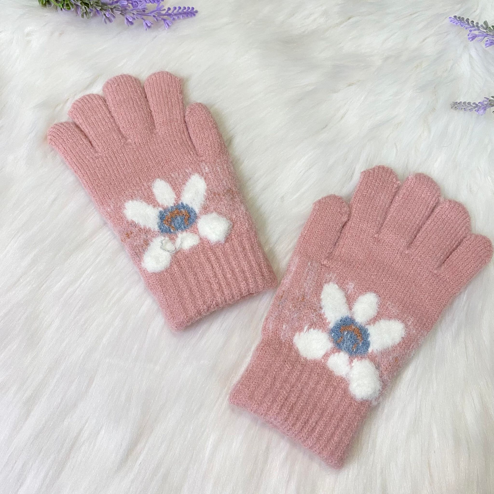 Fleece Lined Flower Years 4 Kids 8 to Warm Boys/girls/ Soft Gloves Ski Etsy Mitten, Winter Mittens - Design, for Gloves, Handknit Kids and Old