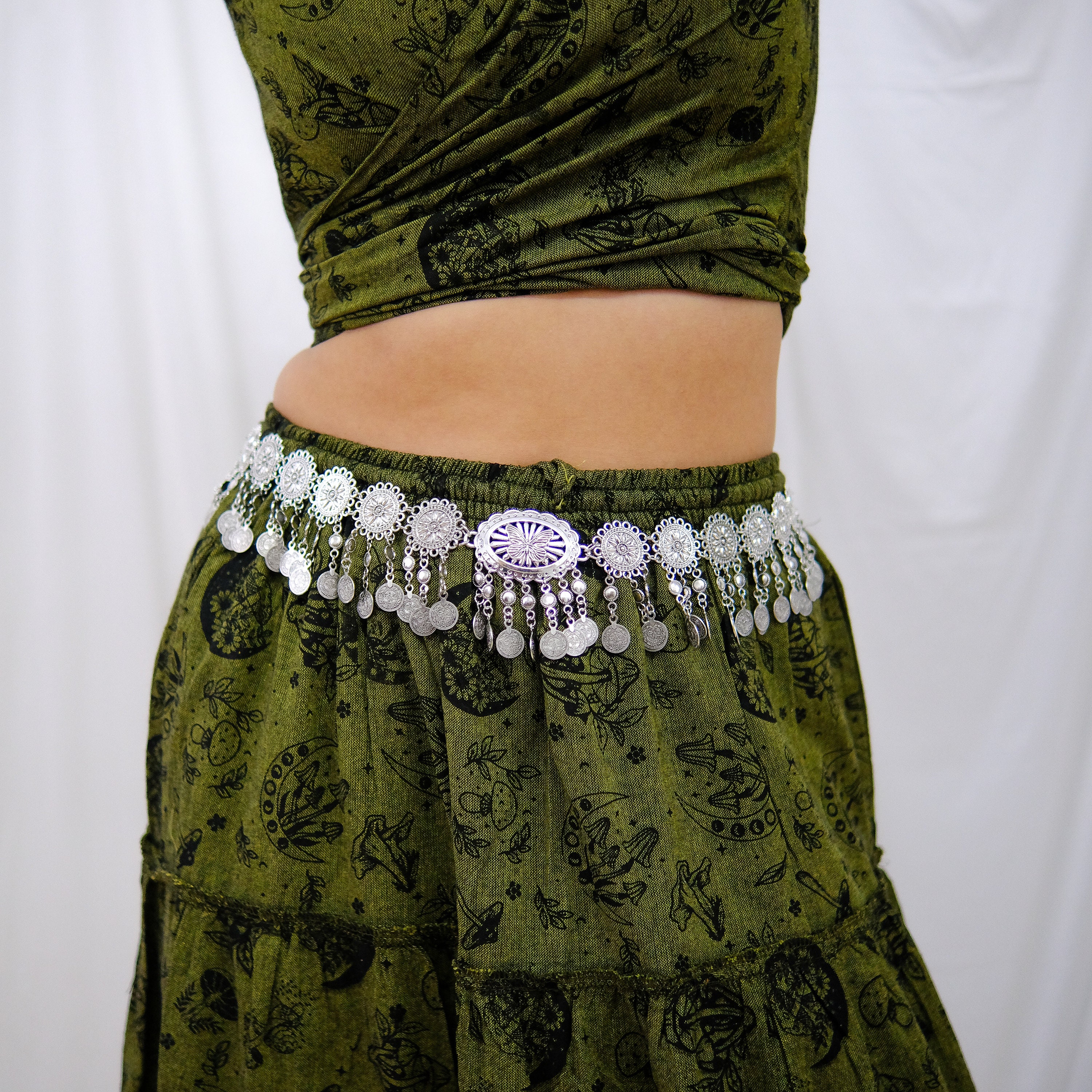 Boho Chain Belt, Whimsical Wiccan Style Waist Belt, Witchy