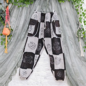 Patchwork Cotton Harem Pants, Gothic Patch Unisex Jogger Pants, Plus Size Inclusive Handmade Black/gray Hippie Trousers, Boho Style, Hippie - Etsy Patchwork Cotton Harem Pants, Gothic Patch Unisex Jogger Pants, Plus Size Inclusive Handmade Black/gray Hippie Trousers, Boho Style, Hippie - Etsy