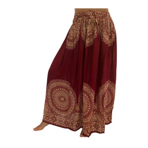 Purple Rayon Skirt with Mandala Print