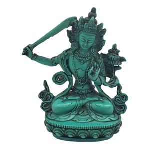 Manjushree Statue from Nepal/Bodhisattva Manjushri Resin Statue/Healing Goddess/Goddess of Knowledge/Wisdom/Handcrafted  Tibetan Manjushri