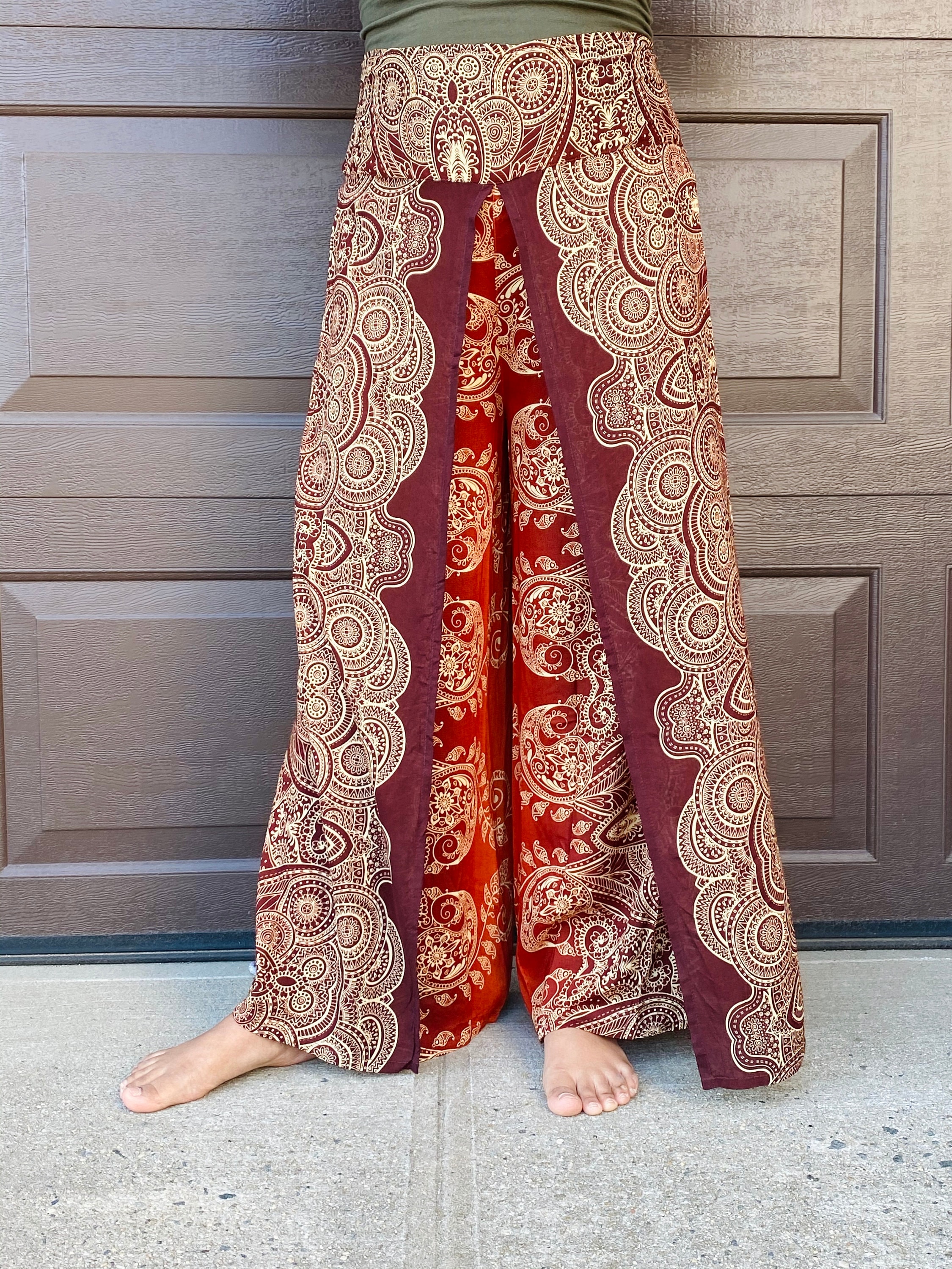 Side Slit Pantsflowy Pantswide Leg 