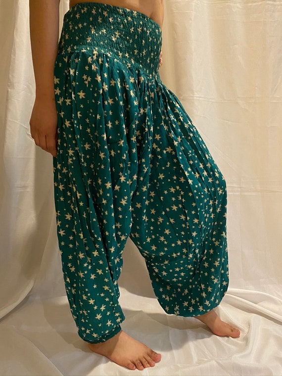 Flowy Yoga Pants/floral Print Harem Pants/hippie Pants/bohemian