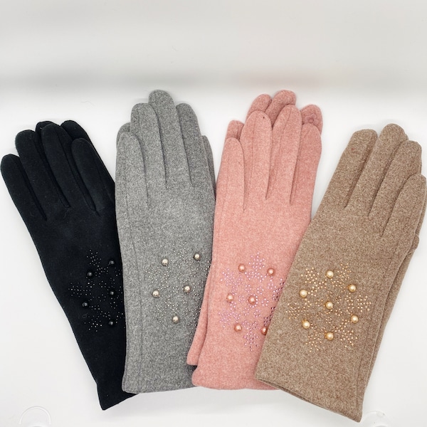 Gants à écran tactile d’hiver pour femmes avec doublure en polaire, gants et mitaines, gants à la mode, cadeau pour elle, gants chauds, gants pour enfants adolescents