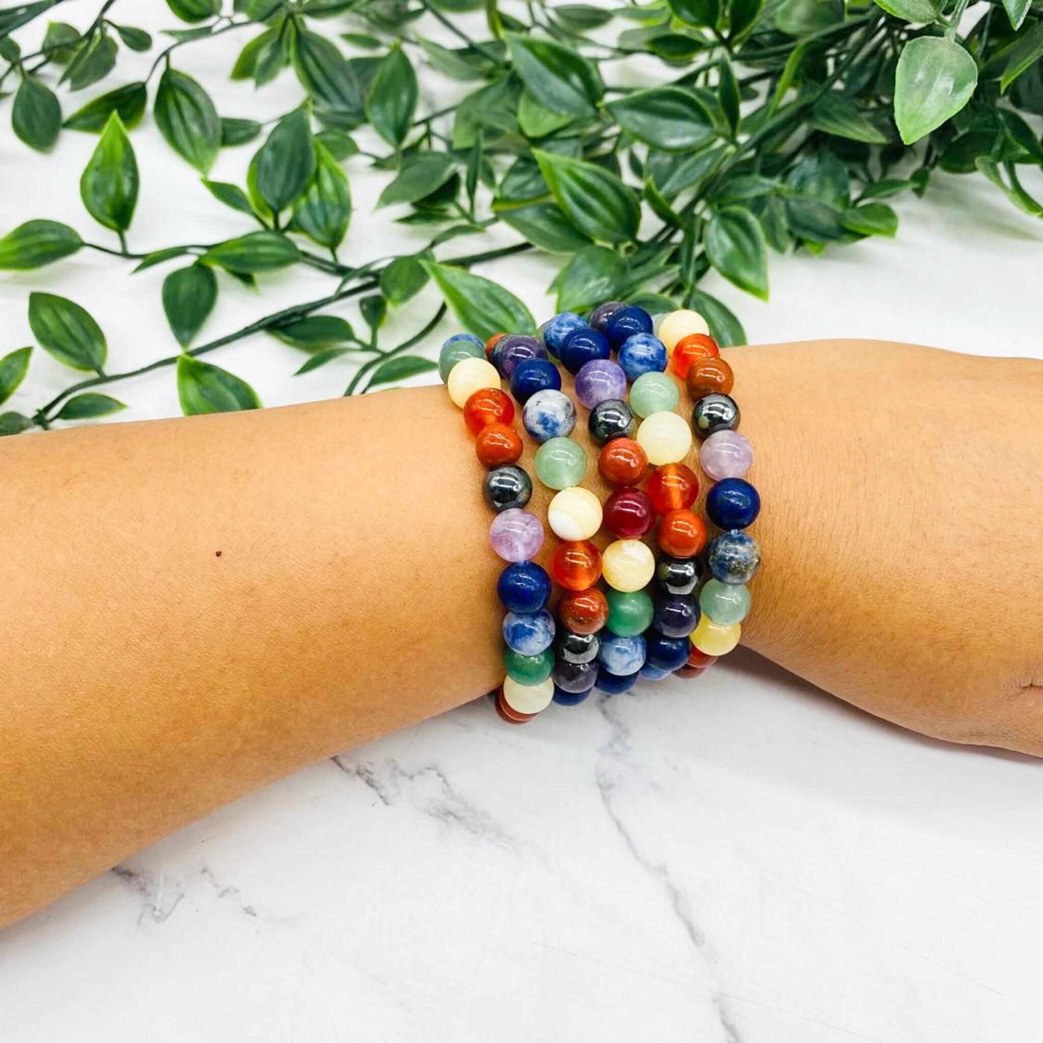 Chakra Bracelet Reiki Charged Crystal Beaded Bracelet 8 Mm Gemstone Bracelet Elastic Unisex Handmade Chakra Jewelry Yoga Jewelry Etsy UK