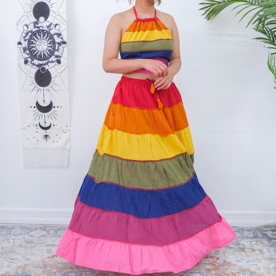 Rainbow skirt set hot sale