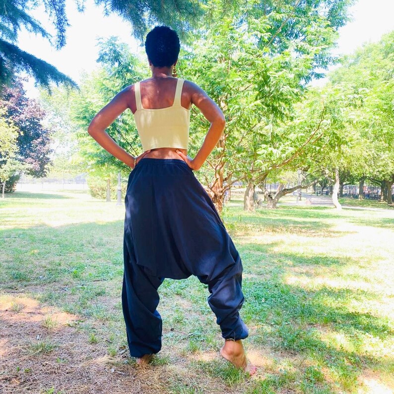 Bohemian Cotton Harem Pants Solid Cotton Pants Harem Yoga Etsy