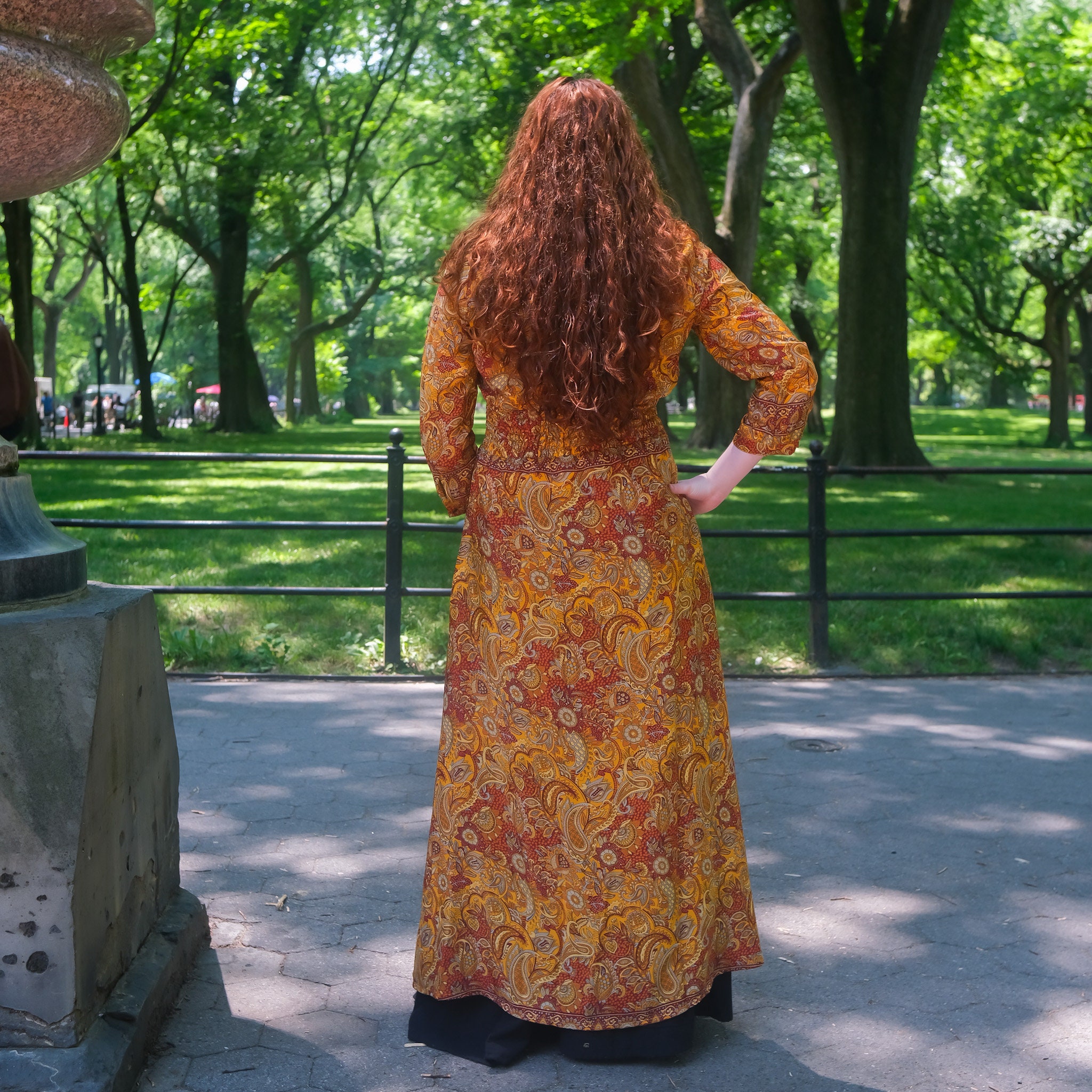 Long Paisley Maxi Dress, Boho Summer Dress, Bohemian Flowy