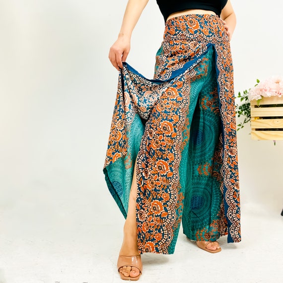 Summer Slit Pants, Wide Leg Trousers, Harem Pants, Tall Summer Slit Pants, Wide Leg Trousers, Harem Pants, Tall
