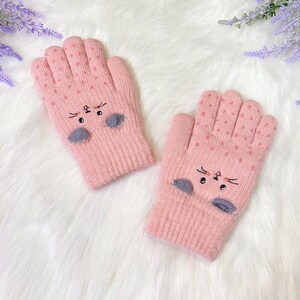 Kids Fleece Lined Knit Gloves, Children Mittens, Warm Winter Kids ...