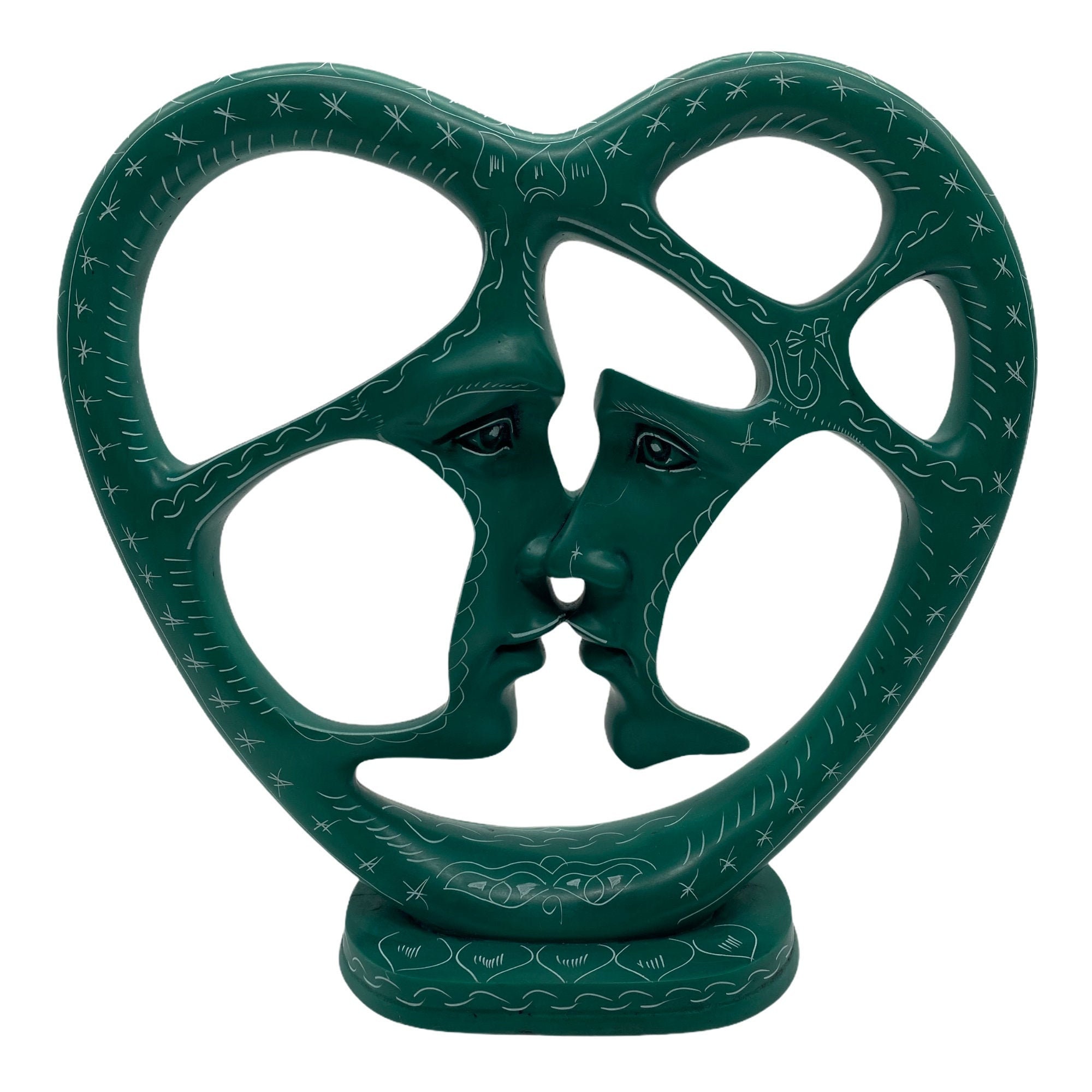 Vintage Abstract Couple Statue Heart Figurine Love Statue Etsy