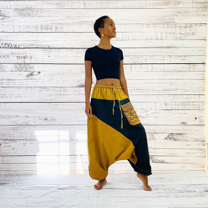 Aladdin Harem Pantselephant Print Yoga Pantsdrop Crotch Etsy