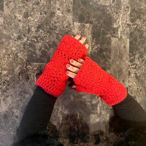 Handknitted Wool Handwarmer, Crocheted Fleece Lined Winter Accessories, Fingerless Gloves, Arm Warmers, Wrist Warmers