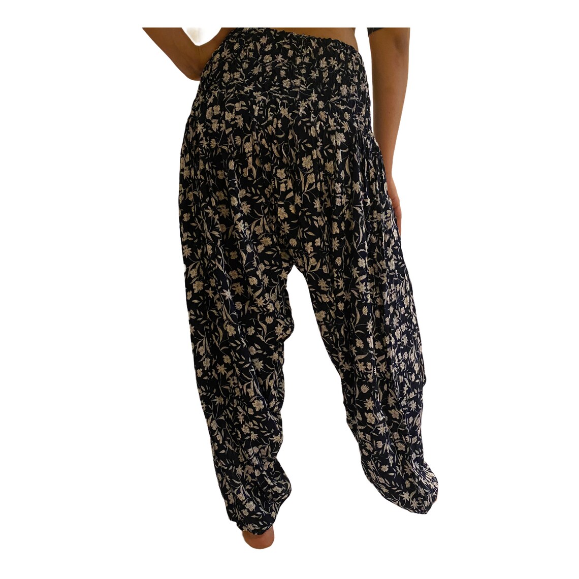 Flowy Yoga Pants/floral Print Harem Pants/hippie Etsy