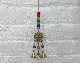 Elephant Windchime with Bells, Recycled  Elephant Hanging with Bells, Indian Vintage Elephant, Housewarming Gifts, Fengshui, Home Decor