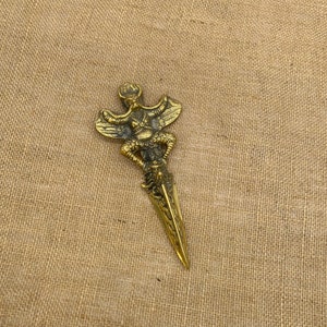 Antique Brass Phurba with Garuda, Gold color Phurba , Handmade Phurba with Garuda from Nepal,Vintage Phurba Dagger,Antique Gift, Buddhism