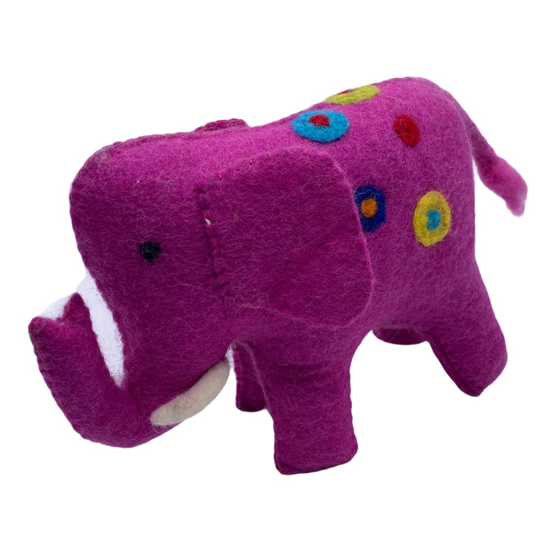 Pink Felt Elephant Toys Felted Animal Miniature Elephant Etsy