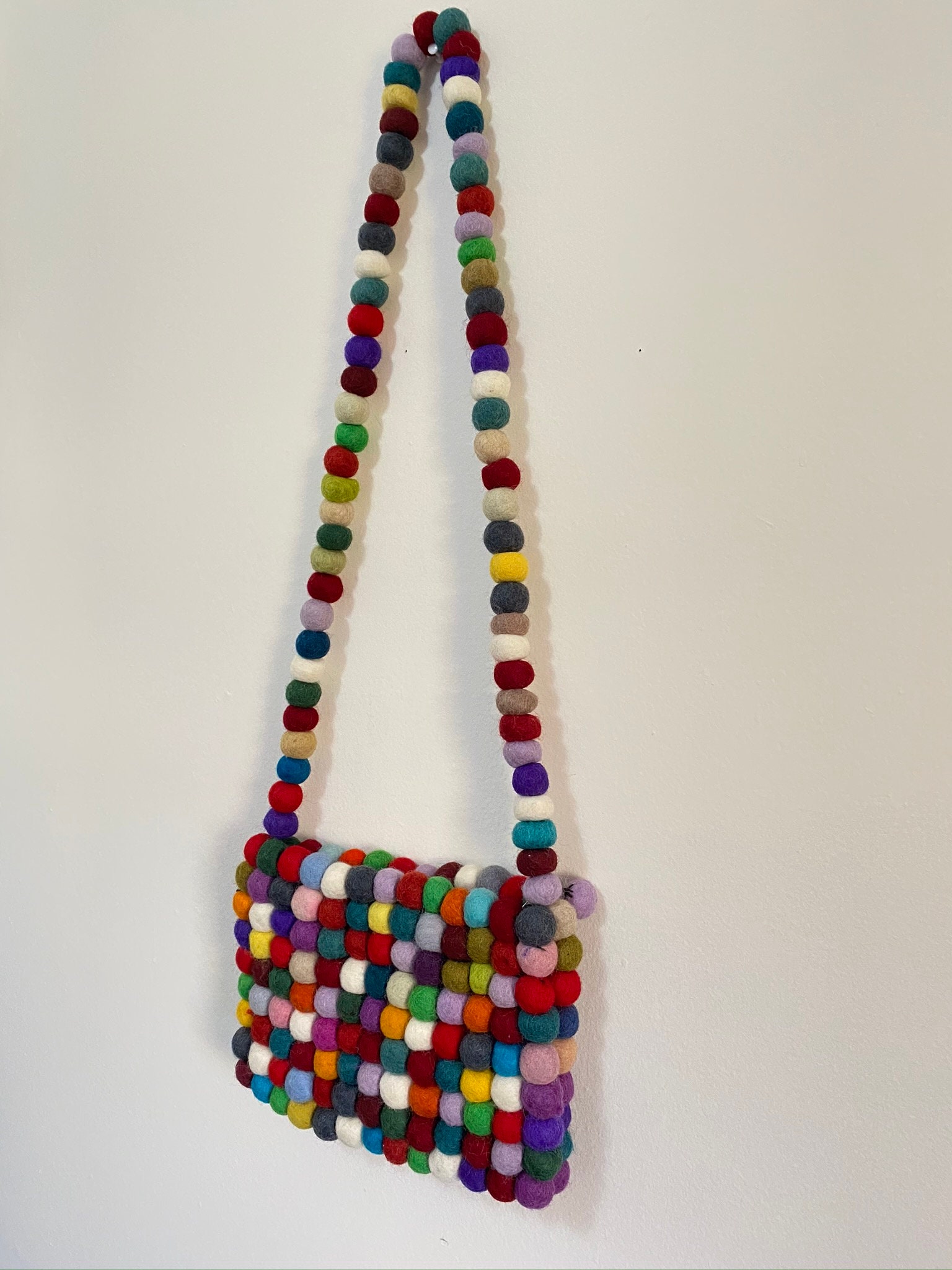 Handmade Felt Ball Bag with Straps Unique Felt Bags Felt Etsy