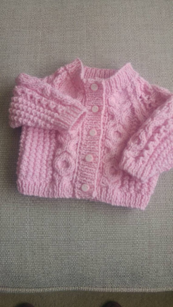 hand knitted baby aran cardigans