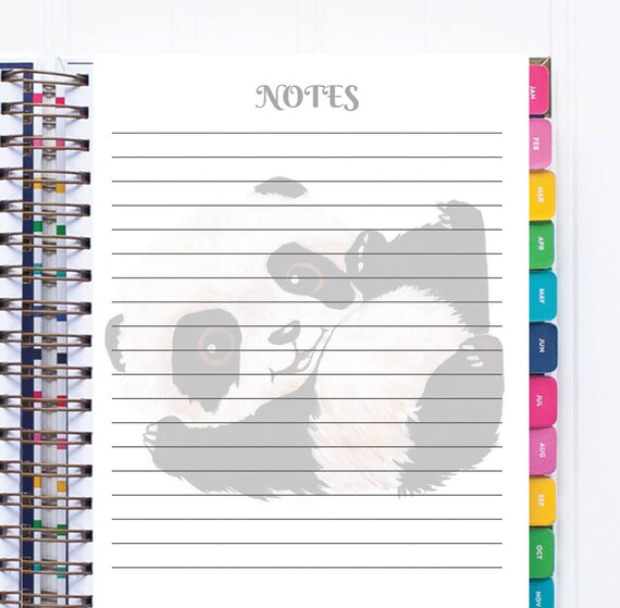 Printable PANDA Planner Notes Inserts Printable Notes Pages Etsy