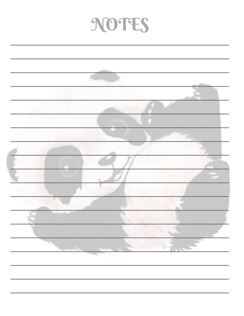 Printable PANDA Planner Notes Inserts Printable Notes Pages Etsy