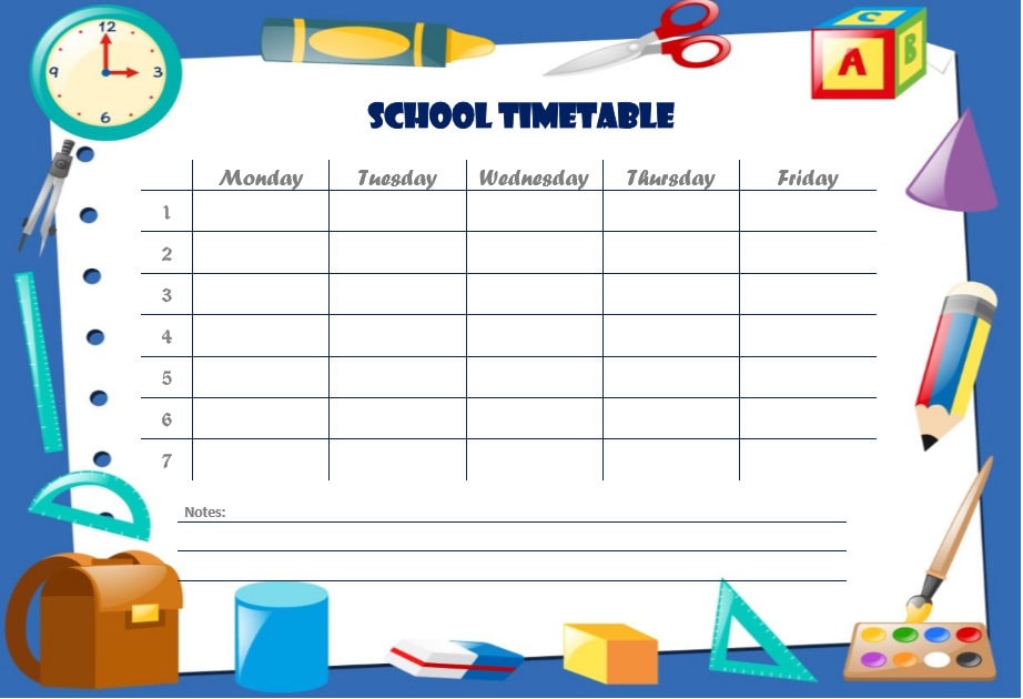 School Schedule School Timetable Student Planner School Etsy