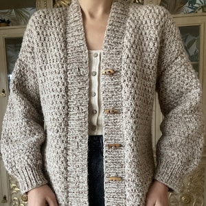Beige Heavy Knit Cardigan