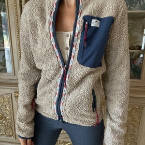 Warm fleece ecrou cardigan with zipper