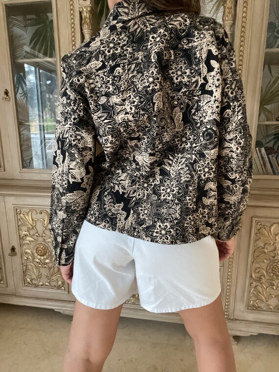 Denim Elastic Jacket with patterns - image 4