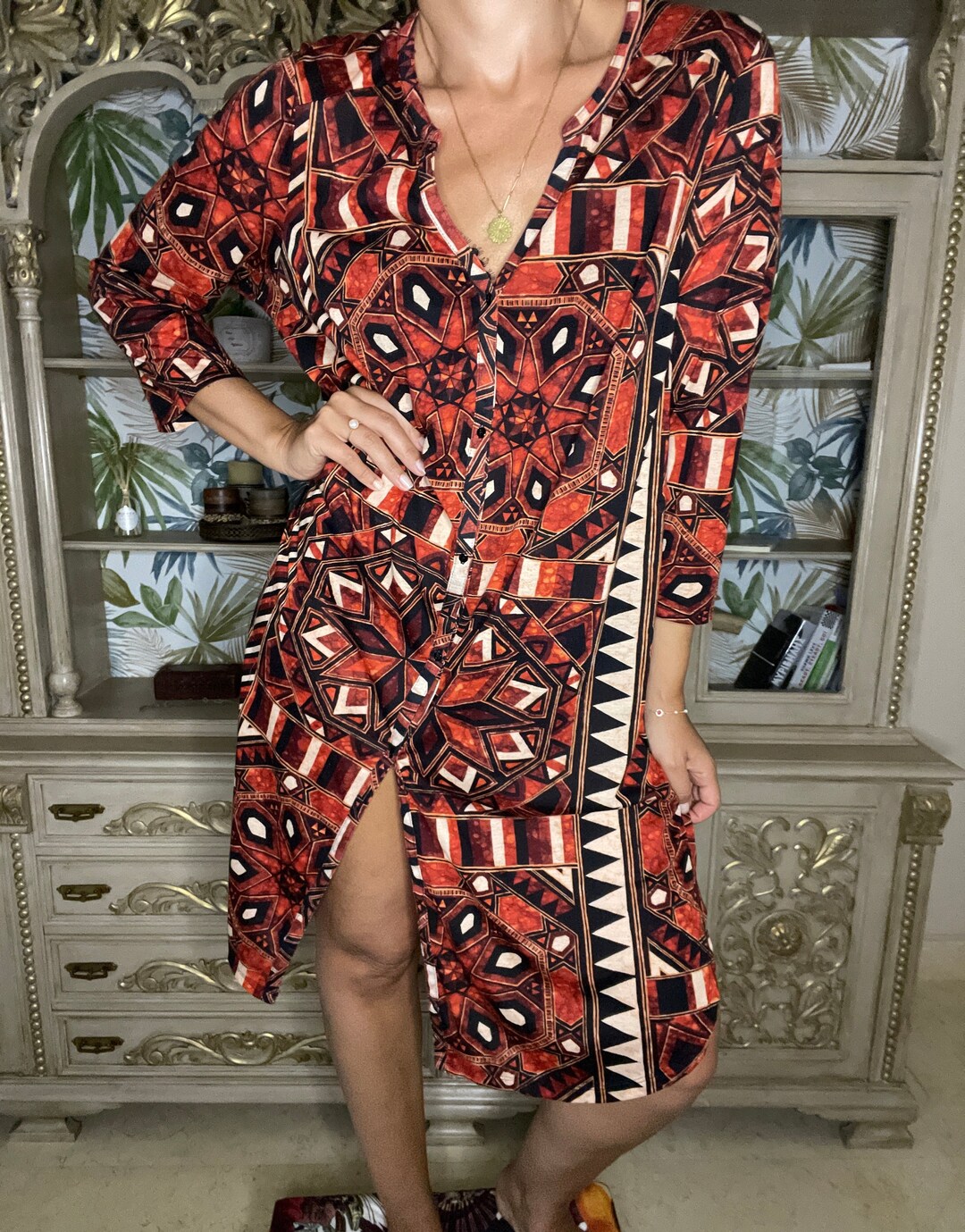 Flannel Aztec Shirt Dress - Etsy