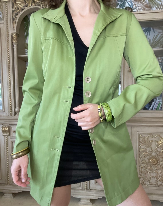 Light Green Gabardine Overcoat - image 9