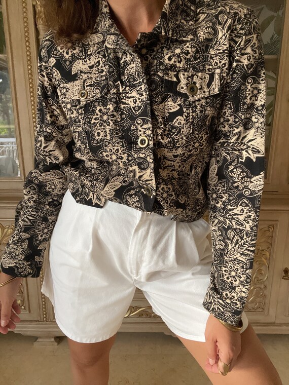 Denim Elastic Jacket with patterns - image 1