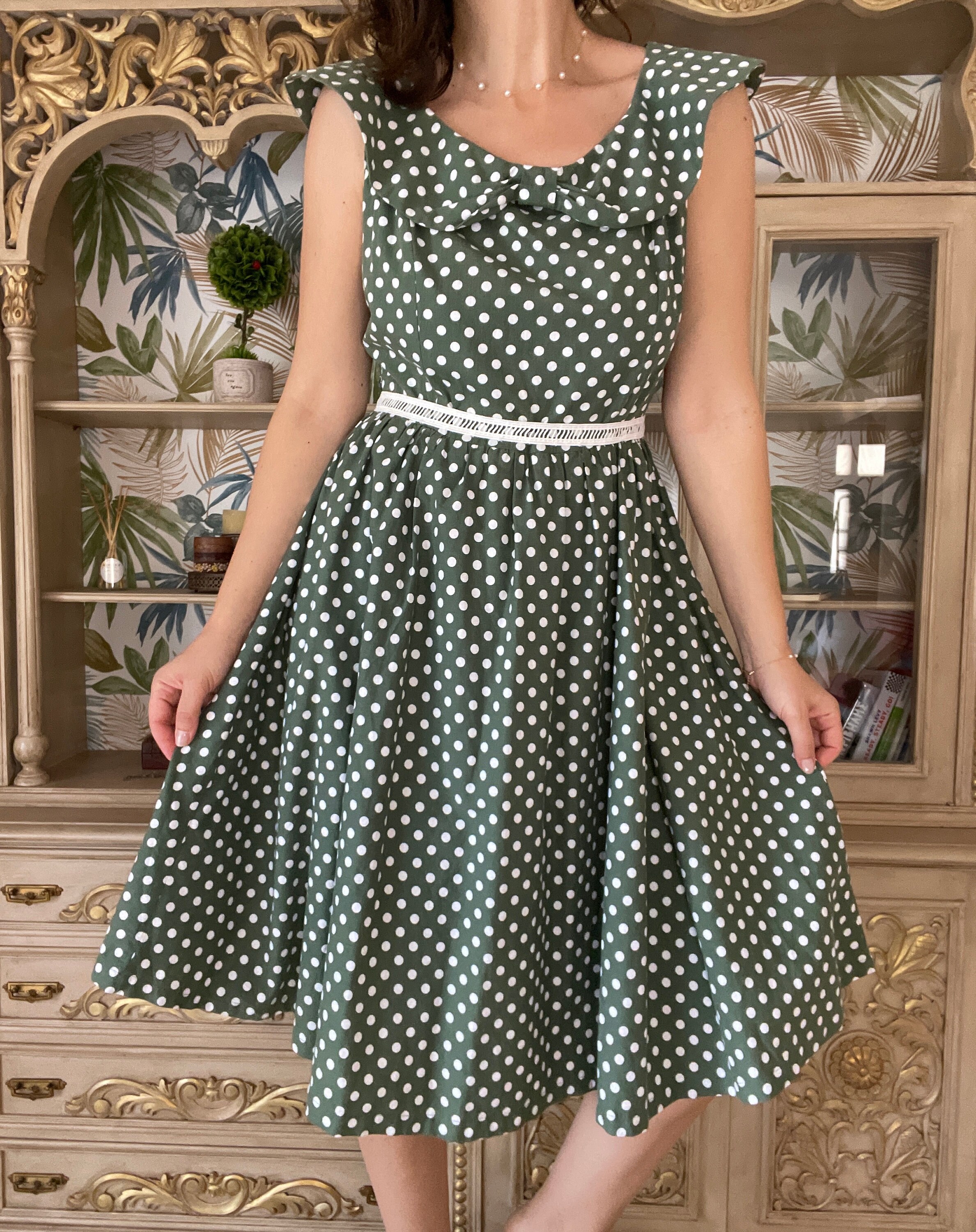 Green 50's Polka Dots Dress - Etsy Green 50's Polka Dots Dress - Etsy