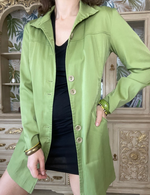 Light Green Gabardine Overcoat - image 5