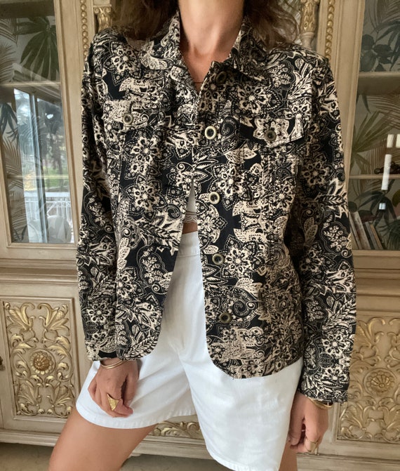 Denim Elastic Jacket with patterns - image 5