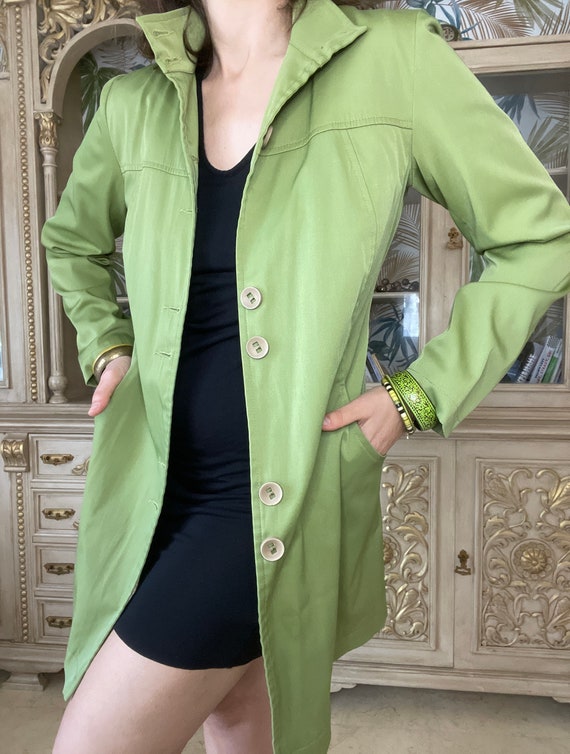 Light Green Gabardine Overcoat - image 2