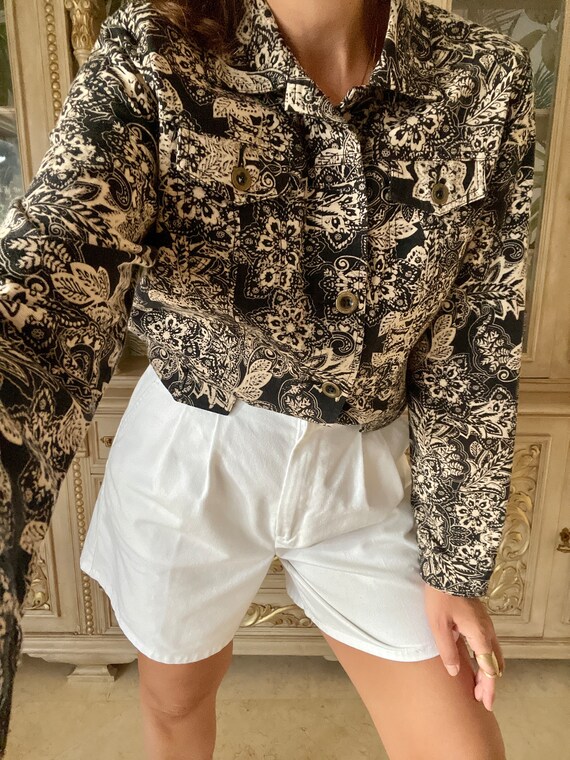 Denim Elastic Jacket with patterns - image 3